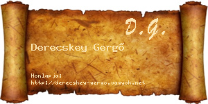 Derecskey Gergő névjegykártya